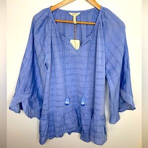 Matilda Jane Pretty Thing Blouse Ruffle Romantic Chambray Size Med New with Tags